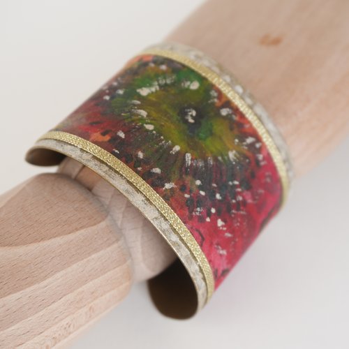 Bracelet manchette fleuri en soie peint main , bracelet bohème pour femme