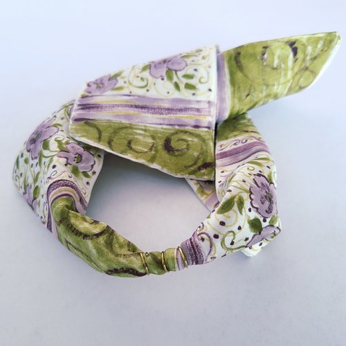 Bracelet en soie peint main fleuri