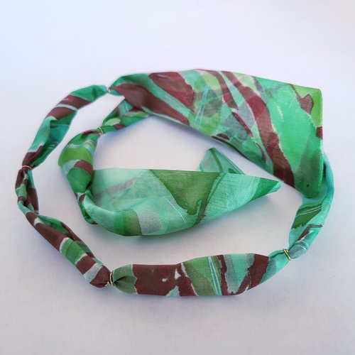 Bracelet ruban de soie peint main rouge et vert, cadeau pour femme