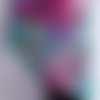 Vendu - foulard écharpe étole en soie peint main fleuri rose " jardin d'ulysse "