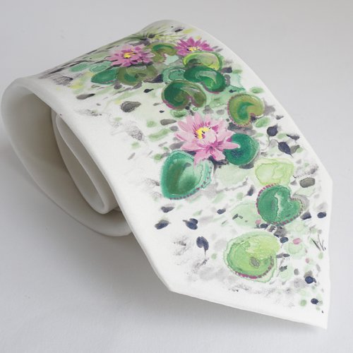 Vendue-cravate soie nénuphar