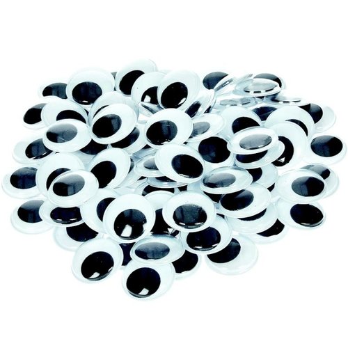 Gros lot 50 paires de yeux à pupille mobile diamètre 24 mm, 100 grands yeux à coller