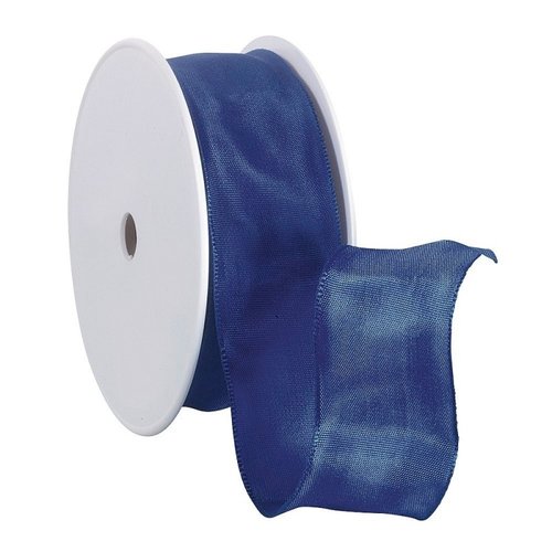 Ruban en satin simple face, bleu marine, largeur 40 mm, longueur 50 m, rouleau décoratif