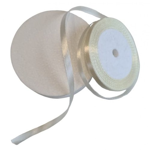 Ruban satin double face ivoire, largeur 6 mm, longueur 22 m, rouleau décoratif mariage, mercerie