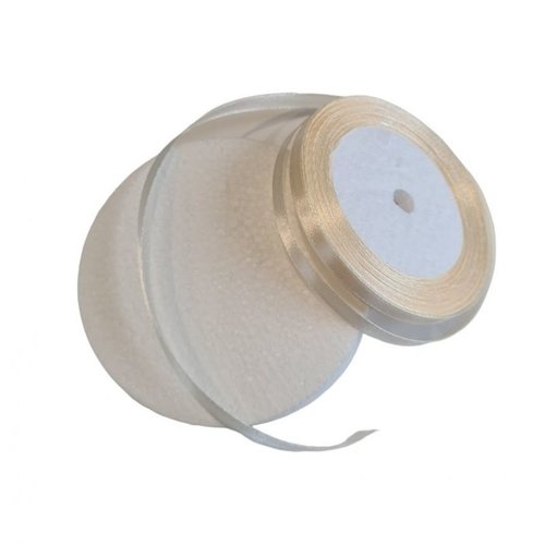 Ruban satin double face champagne, largeur 6 mm, longueur 22 m, rouleau décoratif mariage, mercerie