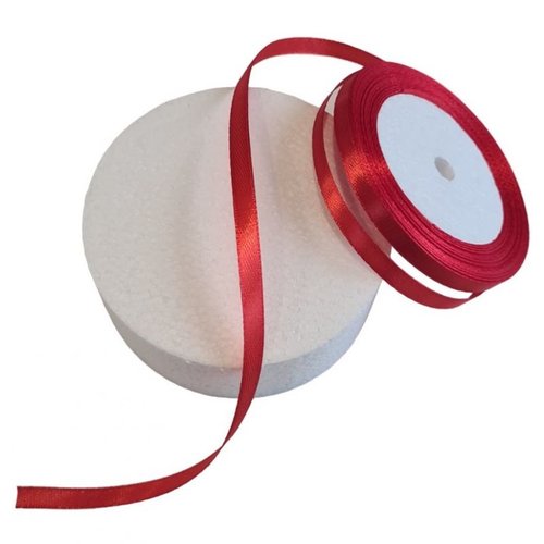 Ruban satin double face rouge, largeur 6 mm, longueur 22 m, rouleau décoratif mariage, mercerie