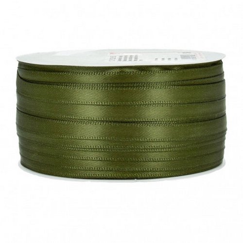 Ruban double face en satin vert olive, largeur 6 mm, rouleau de 50 mètres, scrapbooking, mariage, mercerie