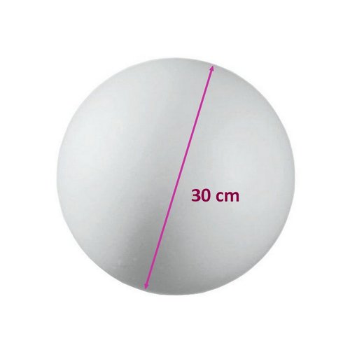 6 boules polystyrène pleines, ø 30 cm/ 300 mm, 6 sphèrse styropor blanc densité pro