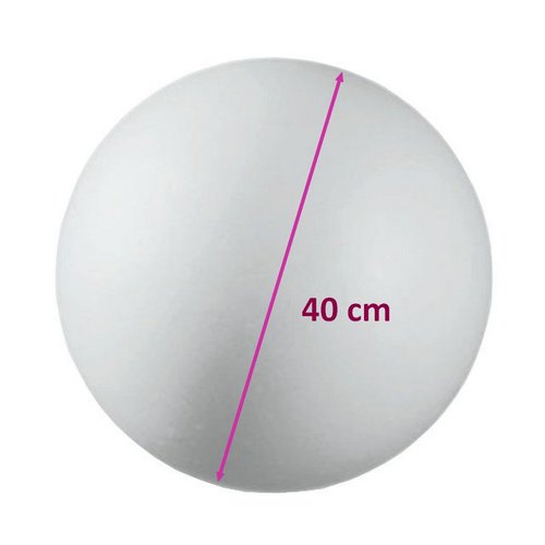 7 grandes boules polystyrène pleines, ø 40 cm/ 400 mm, 7 sphères styropor blanc densité pro