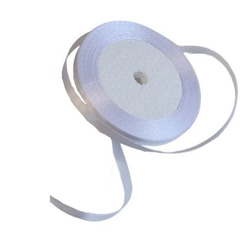 Ruban satin double face blanc, largeur 6 mm, longueur 22 m, rouleau décoratif mariage, mercerie