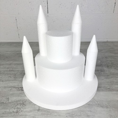 Château en polystyrène à décorer, diamètre 32,5 cm, 11 pièces à assembler, princesse ou château fort