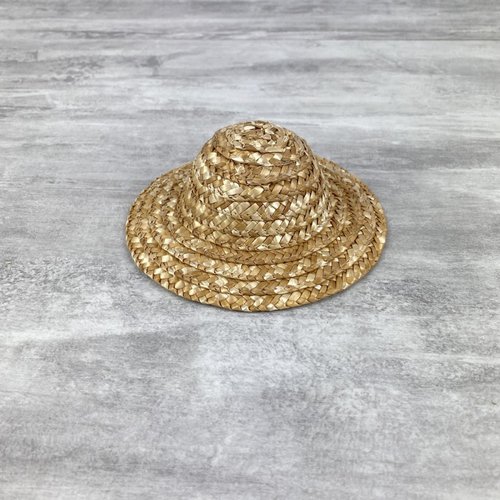 Chapeau décoratif en paille, diamètre extérieur 13,5 cm, naturel clair