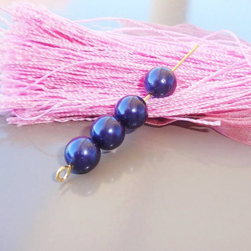 Perle coquillage nacre, nacre bleu, perle, ronde, 8 mm,