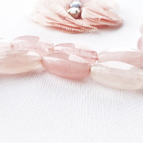 Perle quartz naturel , perle facette,pierre naturelle, quartz, rose