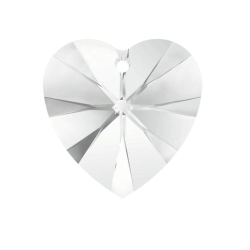 Perle cœur cristal swarovski transparent  10 mm