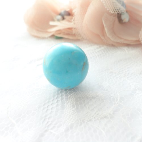 Perle de turquoise ronde, bleu turquoise, 20 mm, bijou,vx