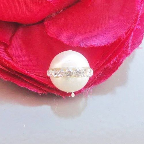 Perle de culture blanche, nacre ronde, nacre blanche, perle , ronde , 10 mm