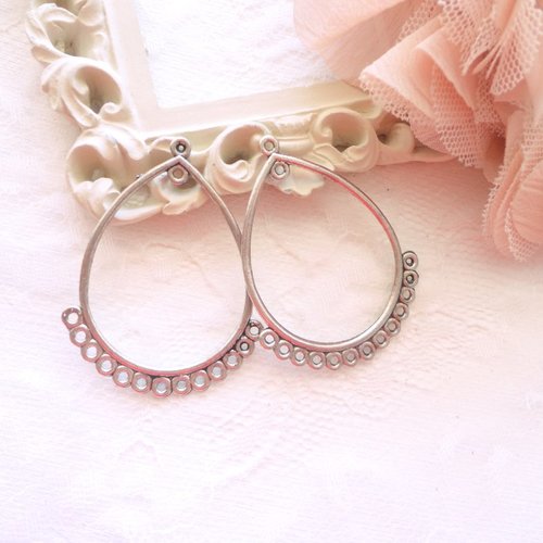 Connecteur chandelier ovale, apprêt pour boucle d'oreille, multi rang, perles, et apprêts,