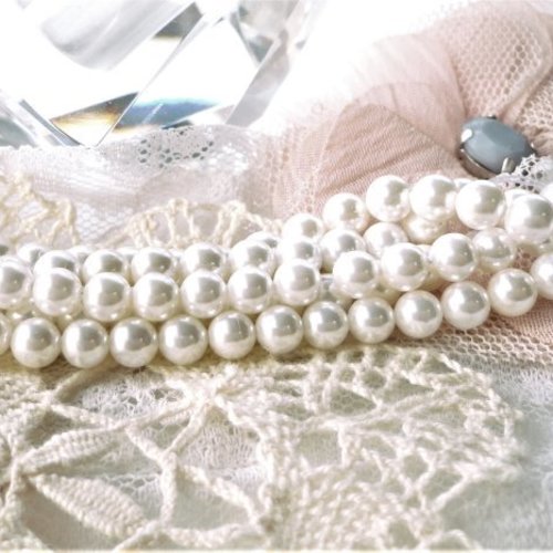 Perles  de culture , ronde 5 mm, nacre naturelle, nacre véritable, perle, coquillage, nacré