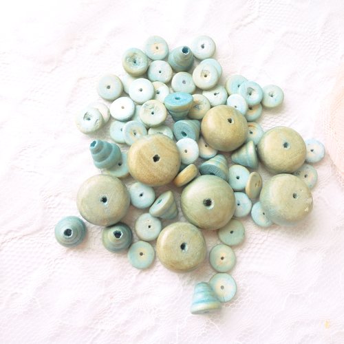 Perle en bois, perle vintage,lot déstockage, mélange, vintage,ronde, palet,