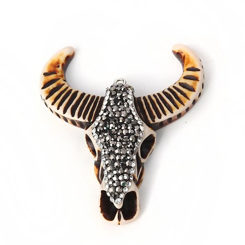 Tête de buffle , pendentif tribal, bijoux ethnique, afrique, amérindien, native