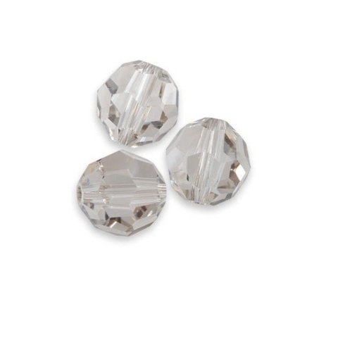 Perle verre transparente, verre tchèque, perle de bohème, ronde, 8 mm,  facette