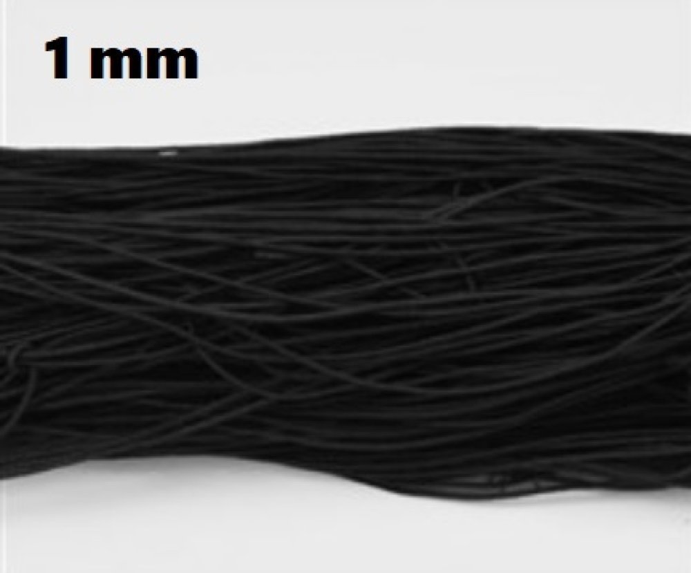 1 m de cordon élastique 2 mm - Noir- pour colliers et bracelets