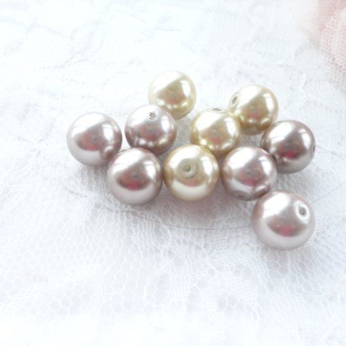 Perle verre ronde, perle ancienne, pour bijoux, diy, 12 mm, diy, nacrées