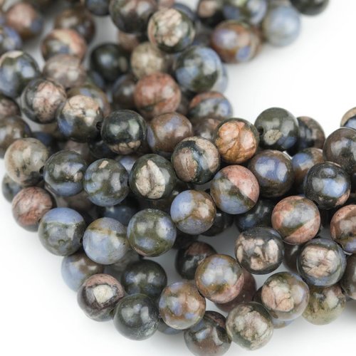 Opale bleu africaine, perle d'opale, 10 mm, pierre, ronde , bijoux