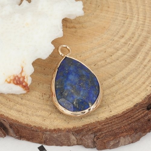 Pendentif lapis lazuli, perle goutte, pierre bleu, pendentif, bijoux, pierre