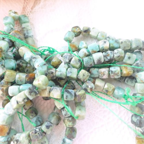 Turquoise africaine cube, pierre naturelle turquoise, pierre pour bijoux, diy, 4 mm,