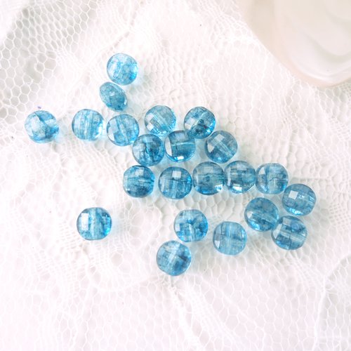 Perle facette plate, perle palet, cyanite bleu, disthène, pierre, naturelle outremer
