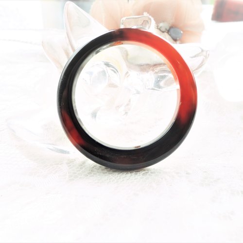 Agate naturelle pendentif rond, pierre d'agate, cercle, anneau, donut