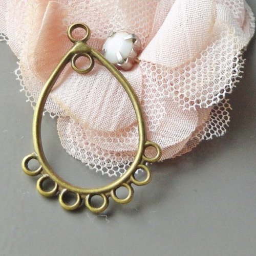 Connecteur jonction bronze, connecteur multi rang, perle goutte, apprêt pour bijoux,