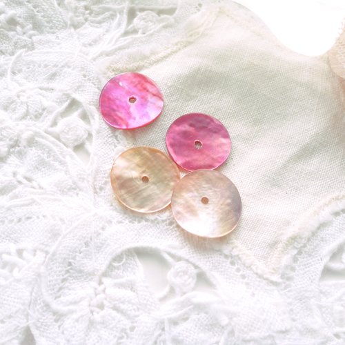 Perle plate rose nacre,nacre naturelle, perle ronde, coquillage, pendentif, naturel