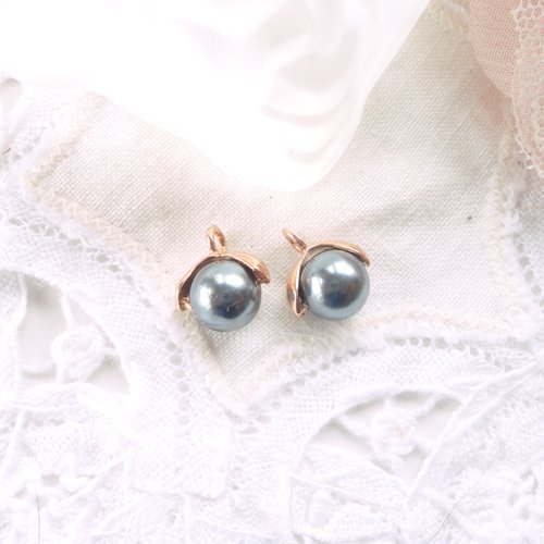 Perle nacre naturelle, perle de culture, nacre argenté, coquillage, ronde 10 mm, charm