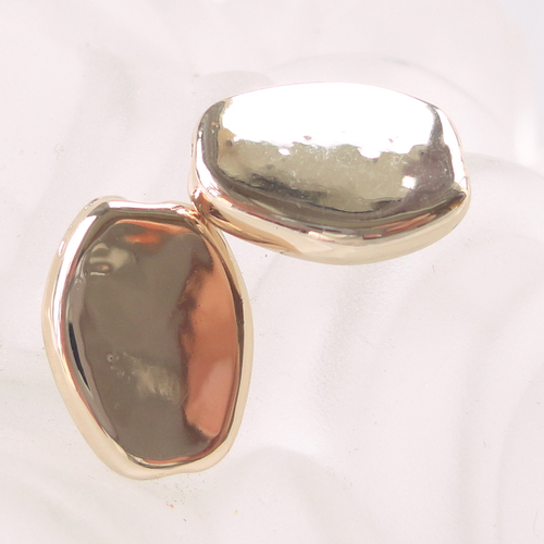 Perle métal ovale, connecteur ovale, plaqué or, 18 kc, or rose,