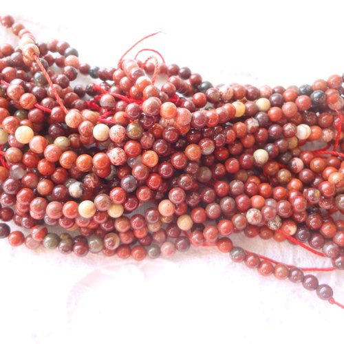 Perle jaspe rouge, 3 mm, jaspe arc en ciel, pierre bijoux, chakra, protection, les perles