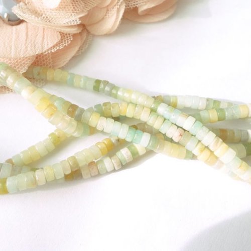 Perle heishi amazonite, perle rondelle, pierre verte, amazonite naturelle, bijoux, création