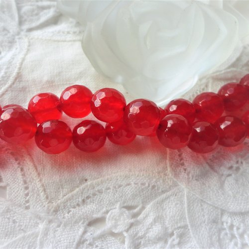 Rubis rouge 10 mm, rubis facette, pierre naturelle, pierres précieuses, bijoux, perles