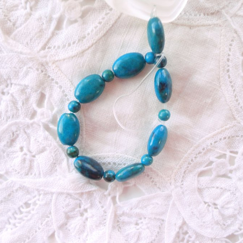Chrysocolle naturelle ovale, chrysocolle ronde, pierre turquoise, les perles, mixtes,