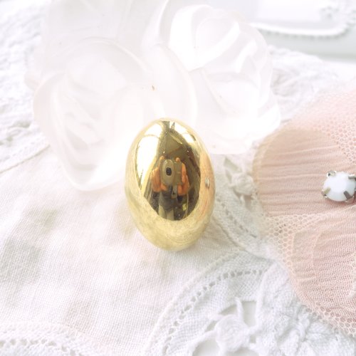 Perle ovale doré grand format, ancienne perles, vintage français, 30 mm bijoux, diy
