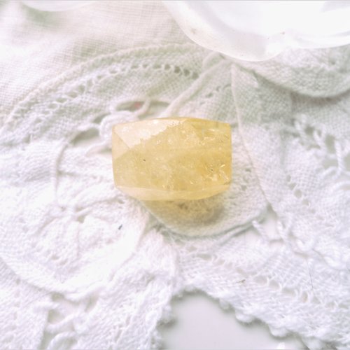 Perle citrine facette, citrine naturelle, 20 mm, pendentif, pierre, bijoux,