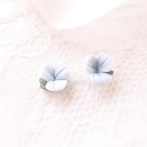 Cabochon fleur porcelaine, porcelaine bleu, bijoux romantique,