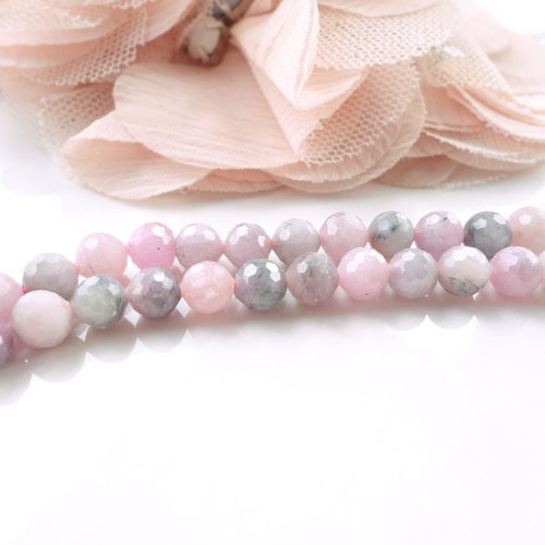 Perle rubis naturel, pierre rose, pierre violine, rubis, facette, bijoux, 6 mm