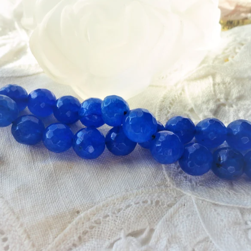Perle pierre bleu, saphir naturel, saphir naturel, beryl facette, 6 mm,