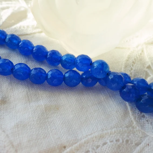 Perle pierre bleu, saphir naturel, saphir naturel, beryl facette, 8 mm,