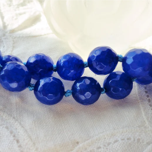 Perle pierre bleu, saphir naturel, saphir naturel, beryl facette, 10 mm,