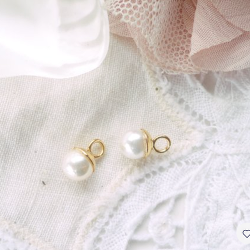 Perles  de culture , pendentif nacre , perle nacrée ronde, charm bijoux, breloques,