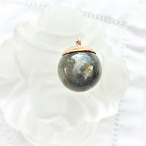 Pendentif pierre naturelle, opale naturelle, opale afrique, africaine, 20 mm, rond